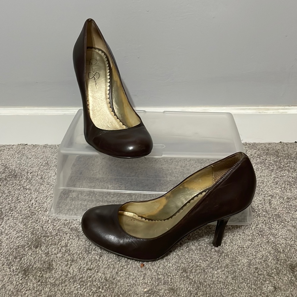 Jessica Simpson leather heels size 9.5